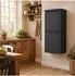 Relaxdays Mülleimer Mülltrennsystem 3 Fächer 40l, schwarz, Metall/Kunststoff