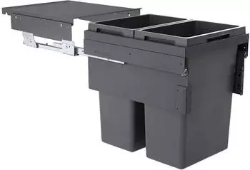 Hailo Euro-Cargo CE Slide Einbau-Abfallsammler 2x 38L dunkelgrau (3619751)