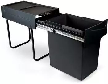 Emuca Recycle Abfallbehälter Untermontagemontage 1x20L, schwarz (8199317)