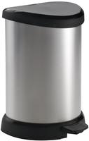 Curver 22120005, Treteimer Curver Decobin Tritt-M&uuml;lleimer silber-schwarz 15 L