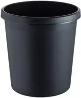 Helit Papierkorb H6105895, the german, schwarz, rund, aus Kunststoff, 18 Liter
