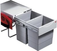 Hailo 602132, Hailo Raumspar Tandem K&uuml;chen-Abfalleimer, Kunststoff hellgrau, Grau,