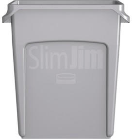 Rubbermaid Slim Jim mit Lüftungskanälen 60 L grau