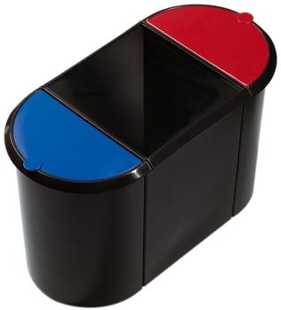 Helit Trio-System Papierkorb 38 L schwarz/rot/blau