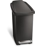 10L schlanker Treteimer, schwarzer Kunststoff