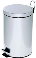 Abfallsammler Treteimer 12 Liter, mit Deckel, Inhalt 12 Liter, &Oslash; 25cm, silber