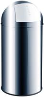 Helit M&uuml;lleimer H 24014, Push-Klappe, silber, aus Edelstahl, 50 Liter