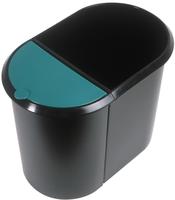 Helit Papierkorb Duo-System H61039-94 gr&uuml;n/schwarz, aus Kunststoff, 9 und 20 Liter