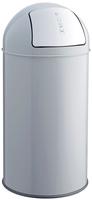 helit 2401487, helit Abfallbeh&auml;lter mit Push-Einwurfklappe, 50 Liter, Grau