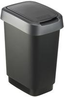 Swingeimer Twist 10 L Schwarz/dunkelsilber Abfalleimer M&uuml;lleimer - Rotho
