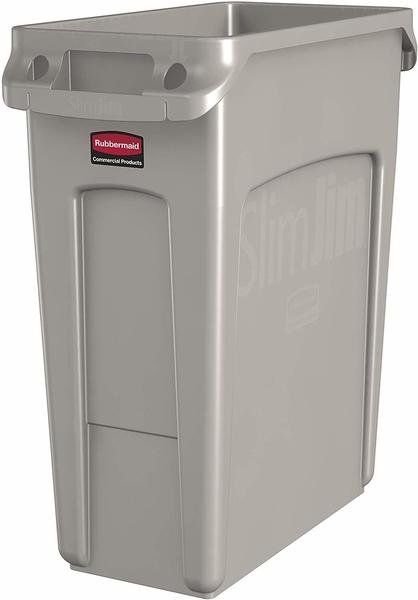 Rubbermaid Slim Jim mit Lüftungskanälen 60 L beige