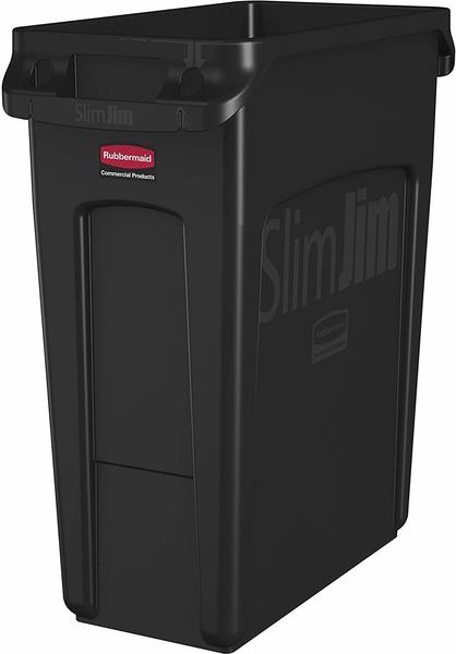 Rubbermaid Slim Jim mit Lüftungskanälen 60 L schwarz