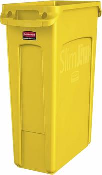 Rubbermaid Slim Jim mit Lüftungskanälen 87 L gelb