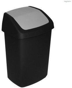 Curver Abfallbehälter mit Schwingdeckel 10 L schwarz/grau