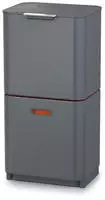 JosephJoseph M&uuml;lleimer Totem Max 60 L, graphit, aus Edelstahl, 2 x 30 Liter und 1 x