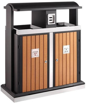Eko Abfallbehälter 2 x 50 L Holzoptik