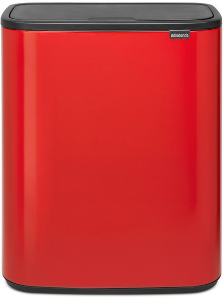 Brabantia Bo Touch Bin 60 L mit 1 Kunststoffeinsatz - Passion Red