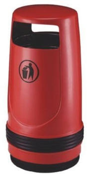 Certeo Abfallsammler Inhalt 90 l Ø 490 mm rot