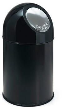 Certeo Abfallsammler PUSH - aus Stahlblech ohne Innenbehälter Volumen 33 Liter - schwarz