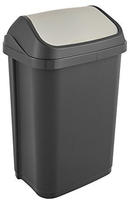 M&uuml;lldose Mit Schwingender Deckel, 25 L, Swantje, Graphitgrau