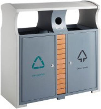 Eko Abfallbehälter 2x 39 L Aluminium Grau (31650446)