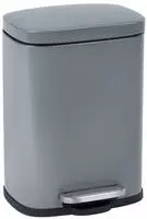 WENKO Treteimer Mod. Leno Easy-Close Grau lackierter Stahl, Absenkautomatik, 5 Liter