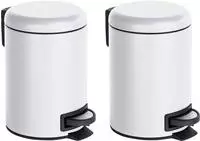 WENKO Kosmetik Treteimer Mod. Leman Wei&szlig; 3L, 2er Set Kosmetikeimer, M&uuml;lleimer