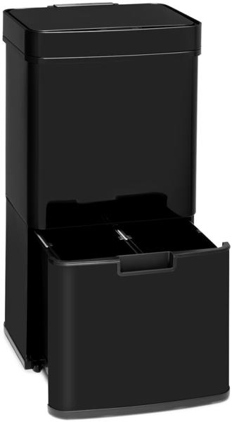 Klarstein Touchless Black Stainless Steel Müllsammler Sensor 72L 4 Behälter schwarz