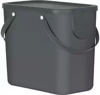 Rotho Recycling M&uuml;llsystem Albula 25 Liter anthrazit - Abfallbeh&auml;lter dunkelgrau