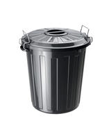 Universaltonne Basic 25 L Mit Deckel Universaleimer Allzweck Tonne Schwarz - Rotho