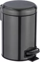 WENKO Kosmetik Treteimer Mod. Leman Metallic-Schwarz Edelstahl, 3 Liter 24035100