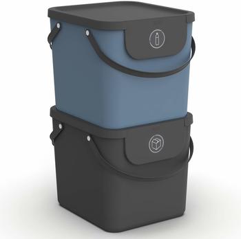 Rotho Albula Recycling Müllsystem 2 tlg. blau/anthrazit