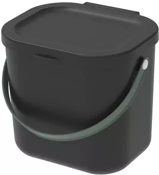 Rotho Albula Biom&uuml;lleimer 6L schwarz