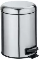 WENKO Kosmetik-Treteimer Mod. Leman Edelstahl Matt 5 L mit herausnehmbarem Einsatz