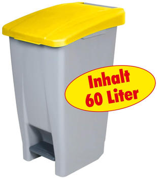 BRB Lagertechnik BRB Tret-Abfalleimer 60l gelb
