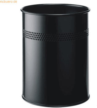 DURABLE Papierkorb Metall rund 15l schwarz