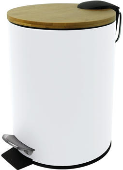 Helit Tret-Abfallbehälter „the bamboo“, 3 Liter, weiß