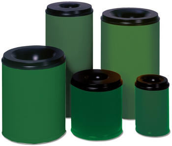 VAR Sicherheits-Papierkorb feuersicher, 15 Liter, smaragdgrün