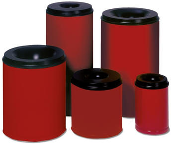 VAR Sicherheits-Papierkorb feuersicher, 50 Liter, feuerrot