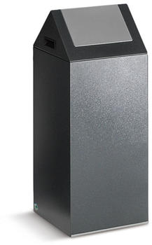 VAR Wertstoffsammler 60 Liter, selbstlöschend, Korpus antik-silber, Deckel eckig/silber