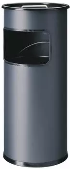 DURABLE Papierkorb Metall mit Ascher rund, anthrazit