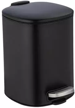 Wenko 5 L Treteimer Alassio aus Edelstahl schwarz