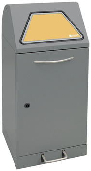 stumpf Wertstoffsammlermit Fußpedal, inkl. Innenbehälter, Stahlblech, verzinkt, 60 Liter, graualuminium