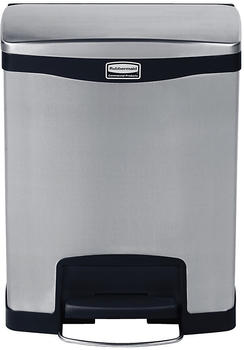 Rubbermaid Tret-Abfallbehälter Slim Jim®, Metall, 30 l, schwarz, Pedal an der Breitseite