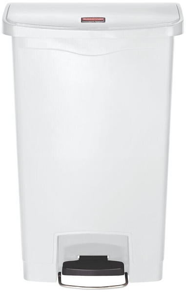 Rubbermaid Tret-Abfallbehälter Slim Jim® mit Pedal an der Breitseite, Kunststoff, 50 l, weiß