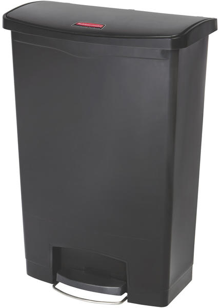 Rubbermaid Tret-Abfallbehälter Slim Jim® mit Pedal an der Breitseite, Kunststoff, 90 l, schwarz