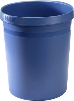 HAN 15 x Papierkorb Grip Karma 18 Liter rund RC-Kunststoff öko-blau