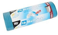 Starpak 10 Müllsäcke, LDPE 240 l 125 cm x 100 cm blau extra stark und extra reißfest - blue polypropylene (PP)