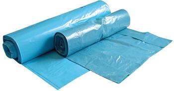 Mensch 10x10 Müllsäcke 240 Liter LDPE gelegt 120x135 cm 60 my Müllbeutel Mülltüte Müllsack - blue