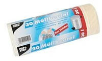 M&uuml;llbeutel mit Zugband, 530mm breit, 620mm hoch, wei&szlig;